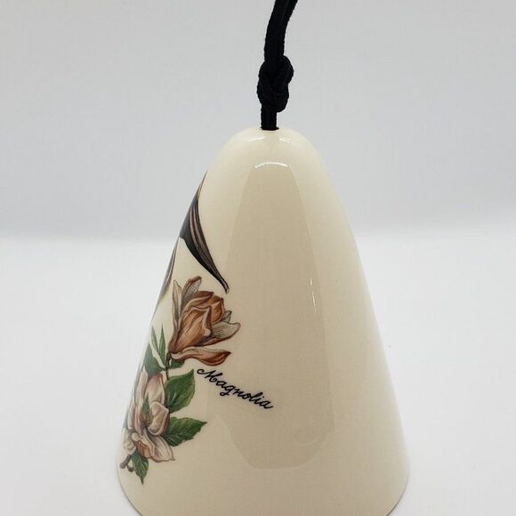Eastern Wild Vintage Hand Painted Pelican Magnolia Flower Large Ceramic Bell - Picture 7 of 7